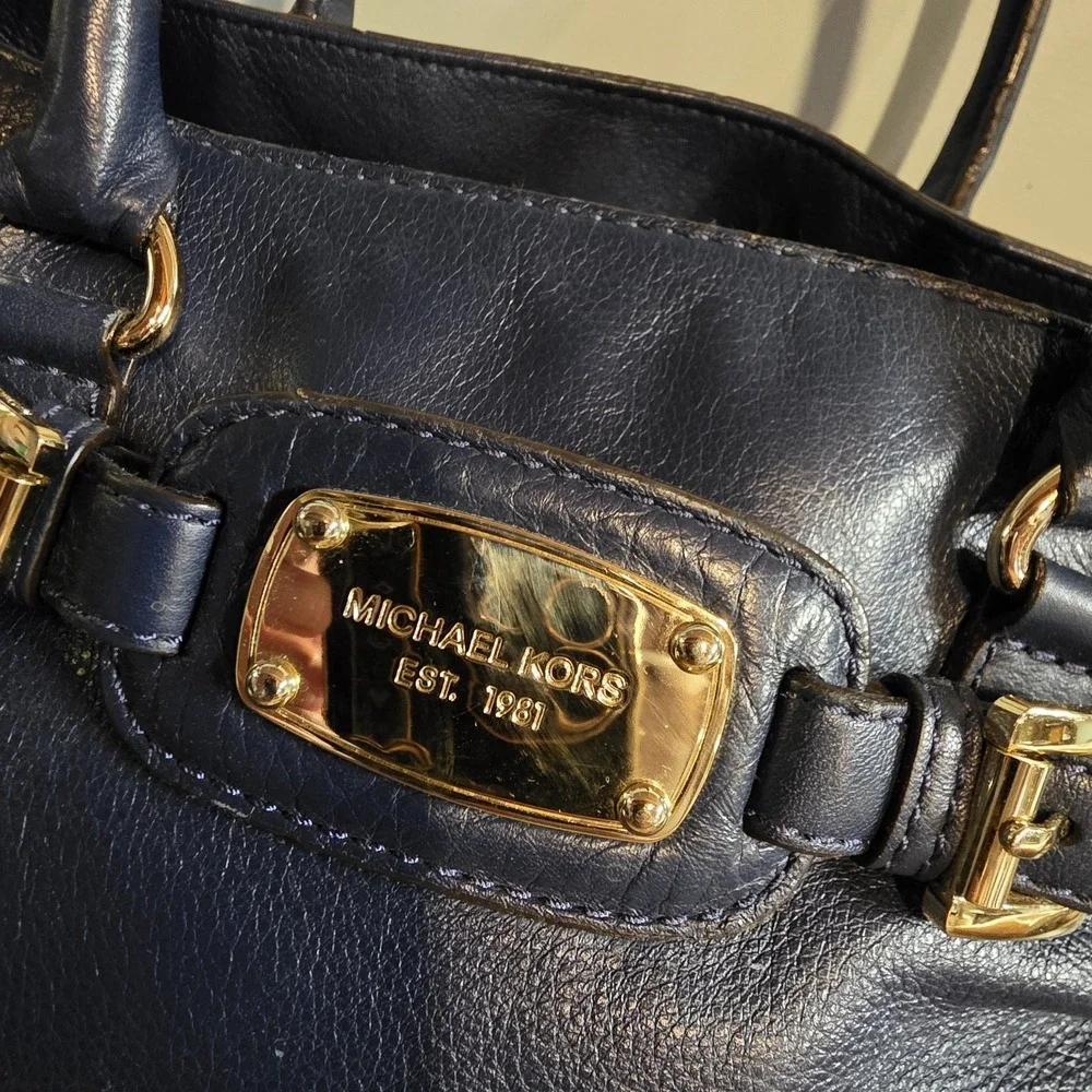 Michael Kors Hamilton Satchel Bag Tote Purse East West Bag‎ Beautiful BLUE